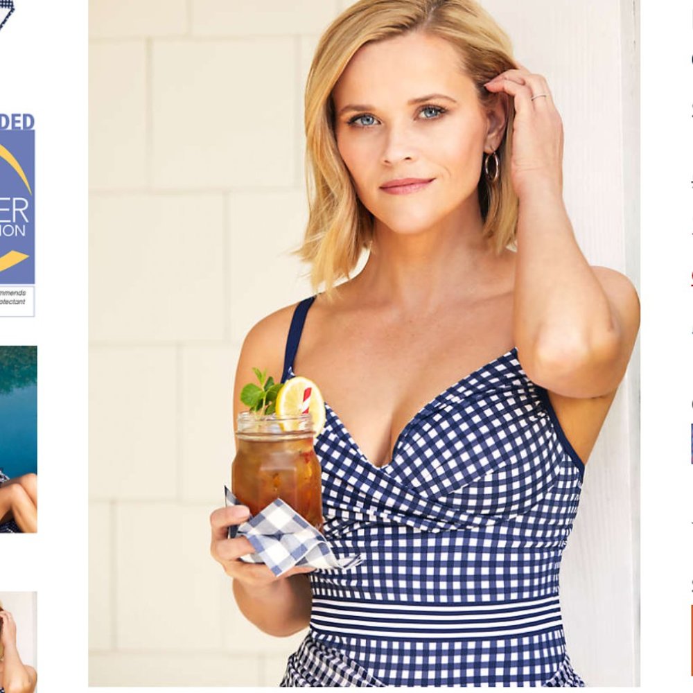 Draper James x Lands' End Women's Tummy Control Wrap One Piece Swimsuit